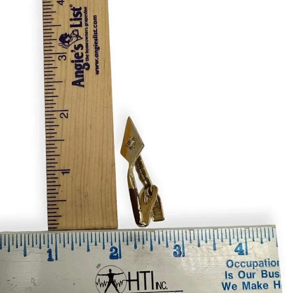 Vintage tie clip costume gold tone